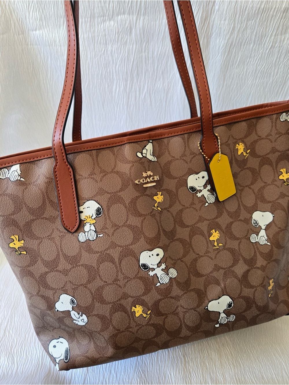 Coach City Tote Bag Signature Canvas Snoopy